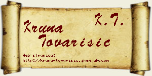 Kruna Tovarišić vizit kartica